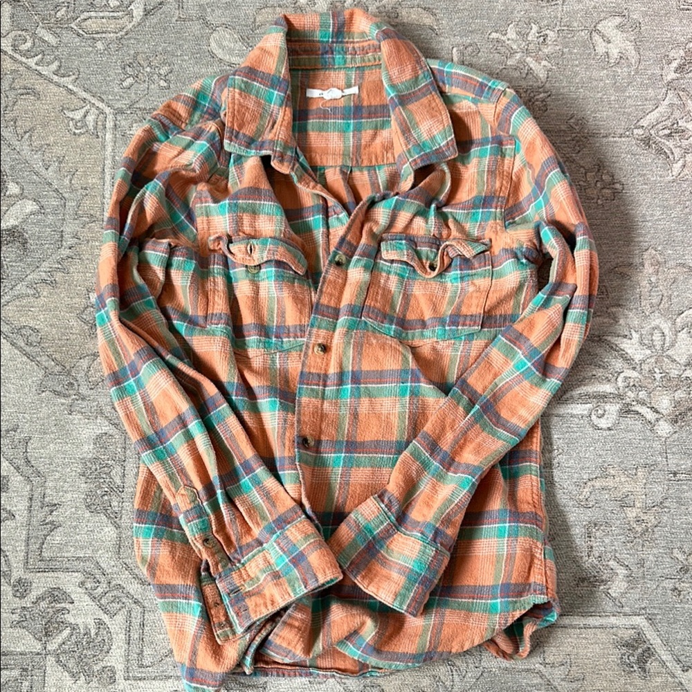 Plaid Button-Up Shirt